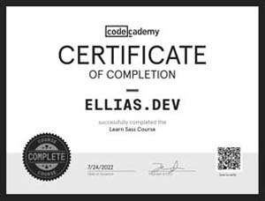 Sass Course Certificate